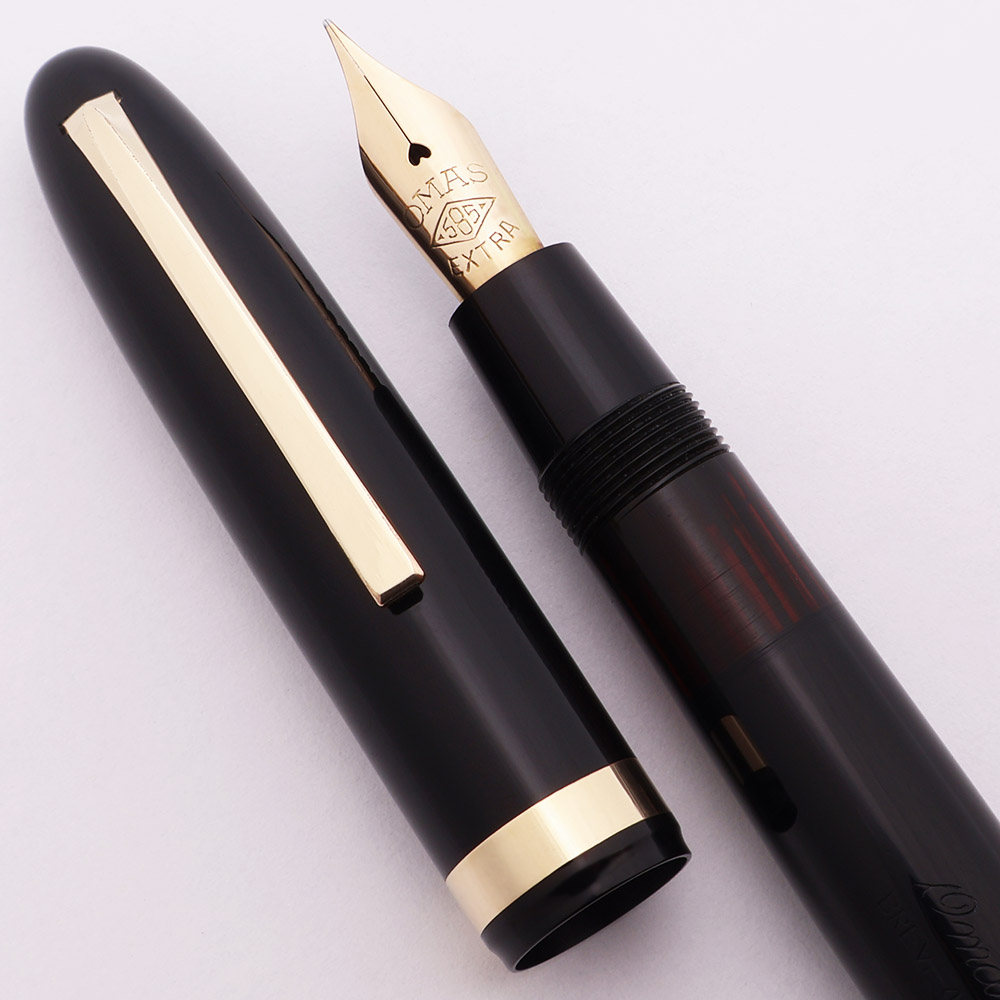 Omas Extra Ogiva Fountain Pen (1950s) - Oversize, Black, Piston